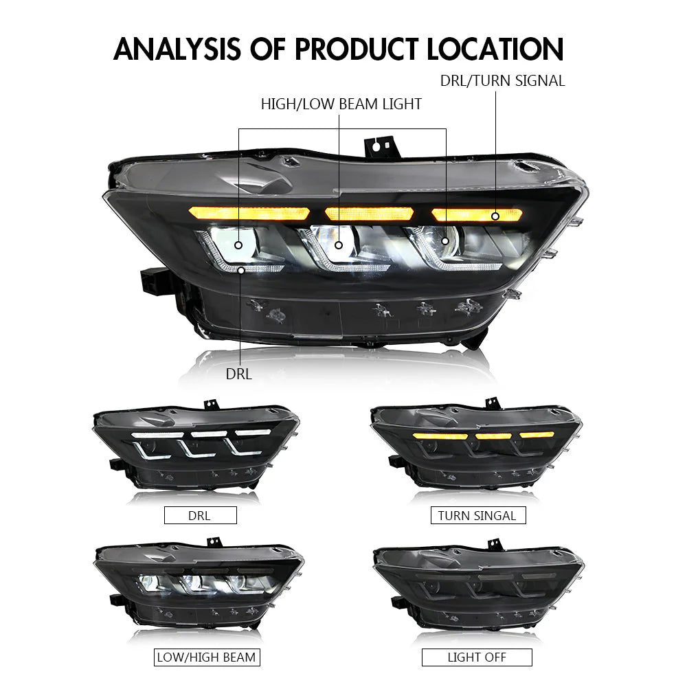 i5Autohaus S650 Style Headlights for 15-17 Mustang image 0