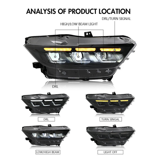 i5Autohaus S650 Style Headlights for 15-17 Mustang image 0