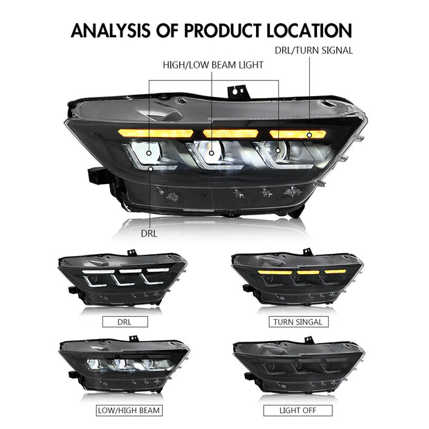 i5Autohaus S650 Style Headlights for 15-17 Mustang image 0