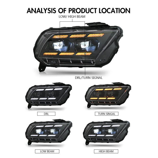 i5Autohaus S650 Style Headlights for 10-14 Mustang image 1