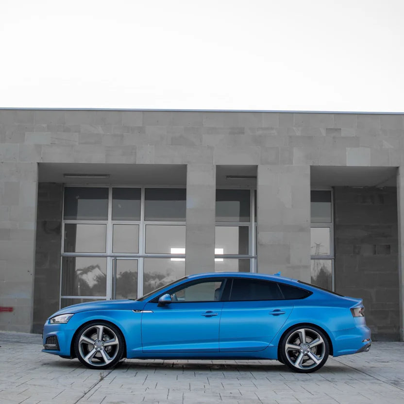 Satin Chrome Silk Azure Vinyl Wrap