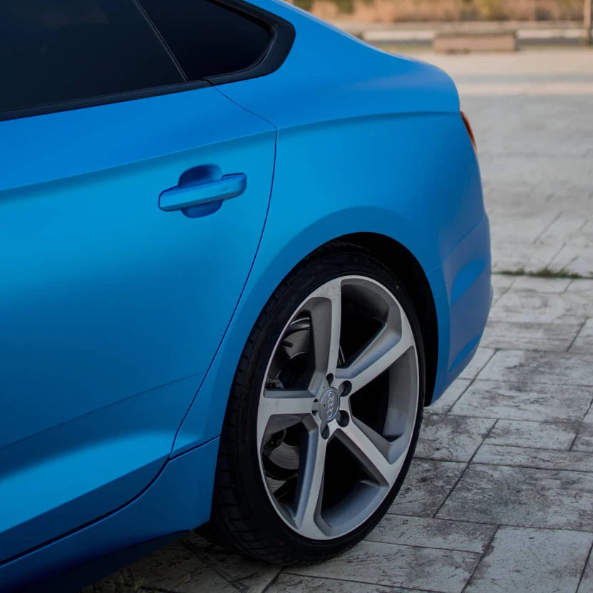 Satin Chrome Silk Azure Vinyl Wrap