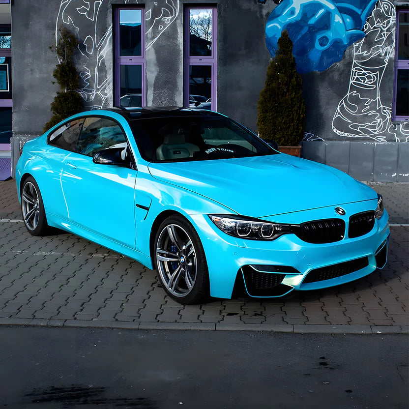 Candy Metallic Neon Light Blue Vinyl Wrap