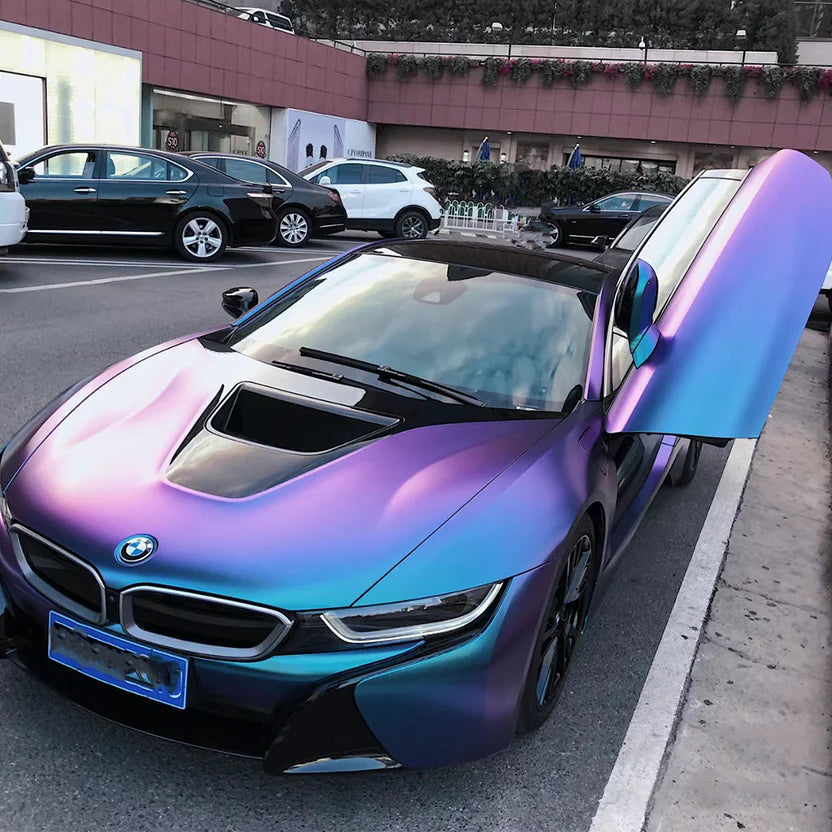 Satin Metallic Diamond Purple Blue Vinyl Wrap