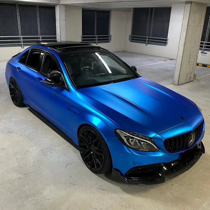 Satin Chrome Blue Vinyl Wrap