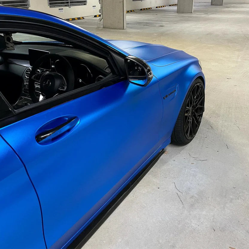 Satin Chrome Blue Vinyl Wrap