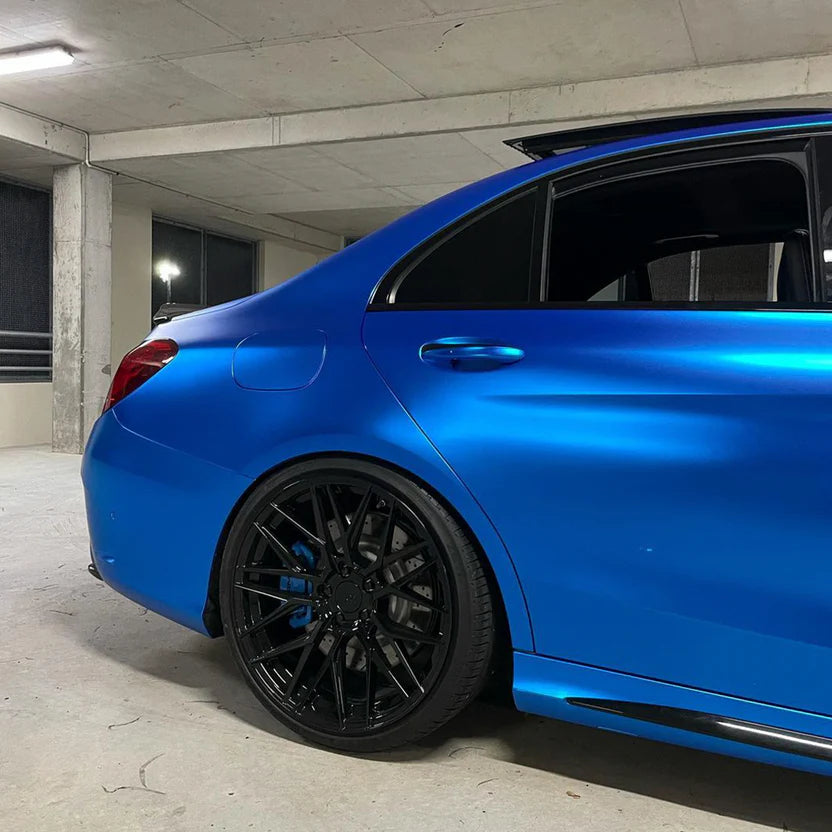 Satin Chrome Blue Vinyl Wrap
