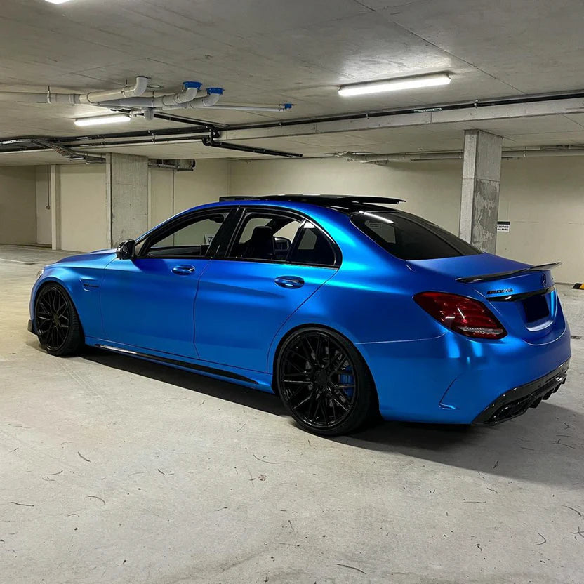 Satin Chrome Blue Vinyl Wrap
