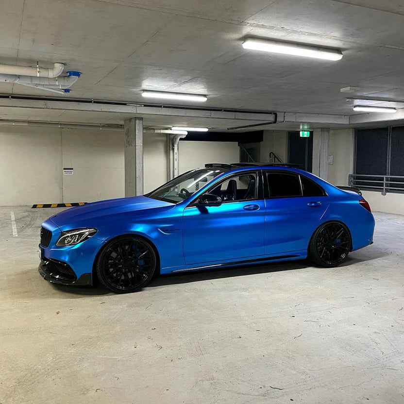 Satin Chrome Blue Vinyl Wrap