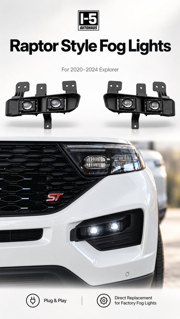 i-5Autohaus Raptor Style LED Fog Lights for 2020-2024 Ford Explorer